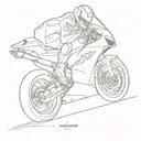 a motogp and a formula 1 together half of each tattoo design idea