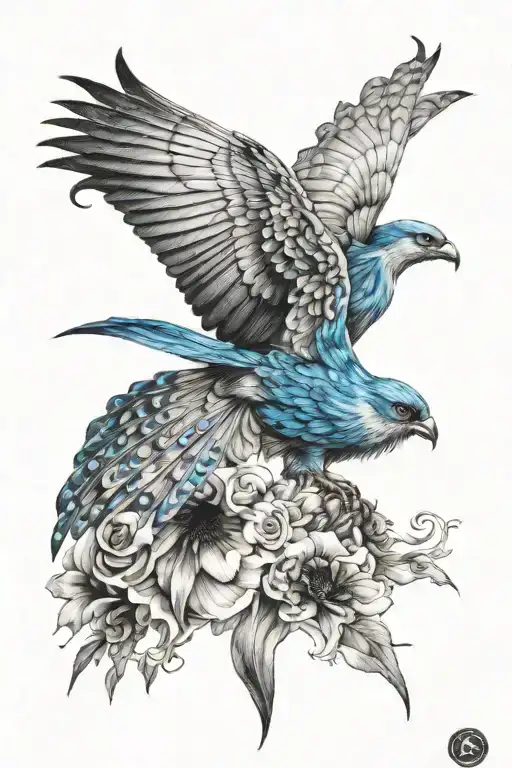 azure flame kite dot hack tattoo design idea