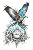 azure flame kite dot hack tattoo design idea