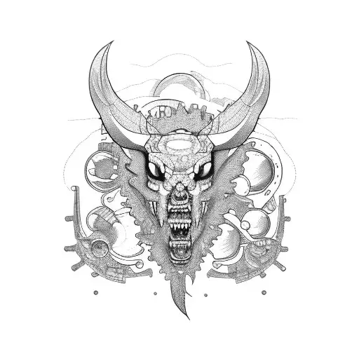 Incorporate a detailed motorcycle engine with intricate gears and pistons, surrounded by a mountain landscape and crashing waves of the beach tattoo design idea