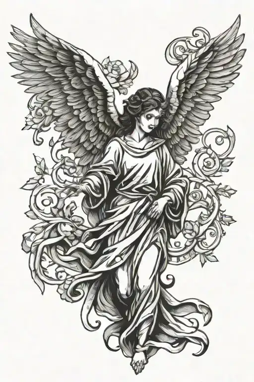 biblically accurate angel tattoo design idea