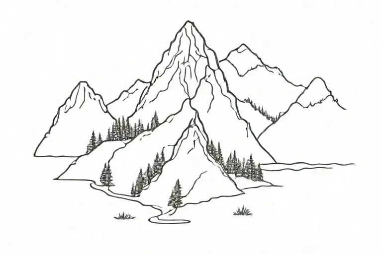 appalachian mountain line tattoo tattoo design idea