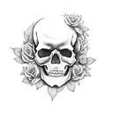 Skull and Roses tattoo design idea