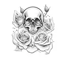 Skull and Roses tattoo design idea