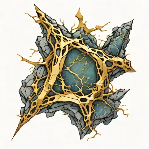 Kintsugi idea with gold lines that follows the vein's path tattoo design idea