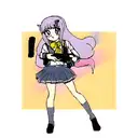 Loli School Anime Girl with gun tattoo design idea