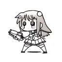 Loli School Anime Girl with gun tattoo design idea