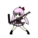 Loli School Anime Girl with gun tattoo design idea