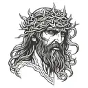 Jesus Face crown of thorns wrapped tattoo design idea