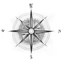 Black and white Compass tattoo design idea