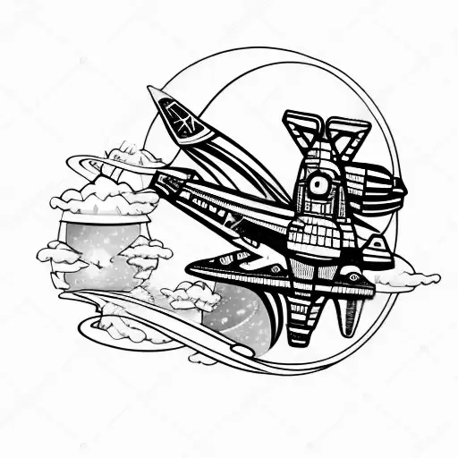 Space shuttle tattoo design idea