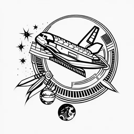 Space shuttle tattoo design idea
