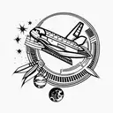 Space shuttle tattoo design idea