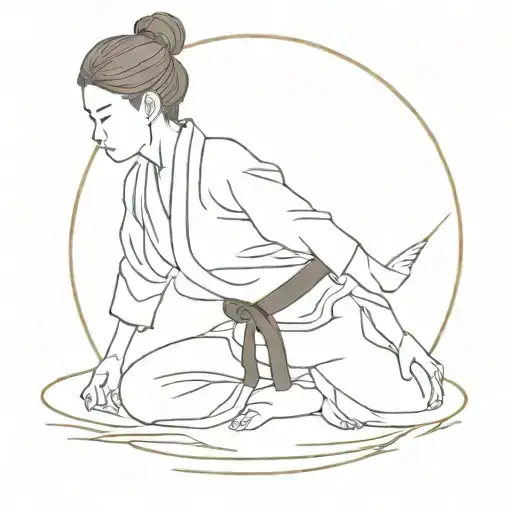 minimalist, fine line, judo, for women. tattoo design idea