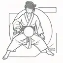minimalist, thin line, representing judo and its moral code, for women, no cliché, no outline, simple tattoo design idea