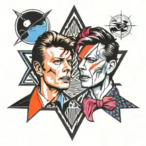 David Bowie and pink floyd prism tattoo design idea