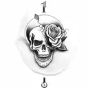 Grim Reaper with roses and a clock tattoo design idea
