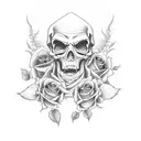 Grim Reaper with roses and a clock tattoo design idea