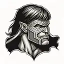 phrase "my superhero is my father, I would die of hunger if I wait for the he-man" tattoo design idea