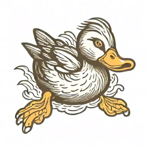 angry duck  tattoo design idea