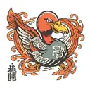 angry duck   tattoo design idea