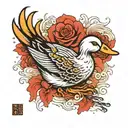 angry duck   tattoo design idea