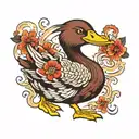 angry duck   tattoo design idea