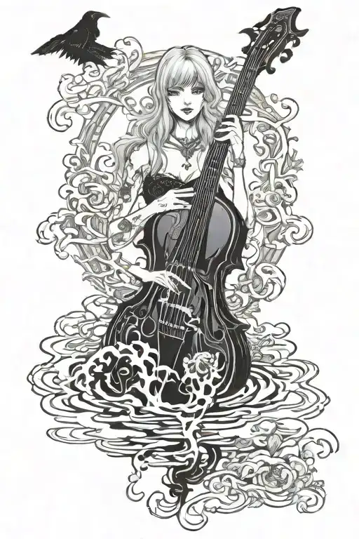 balalaika black lagoon swimming album cover tattoo design idea