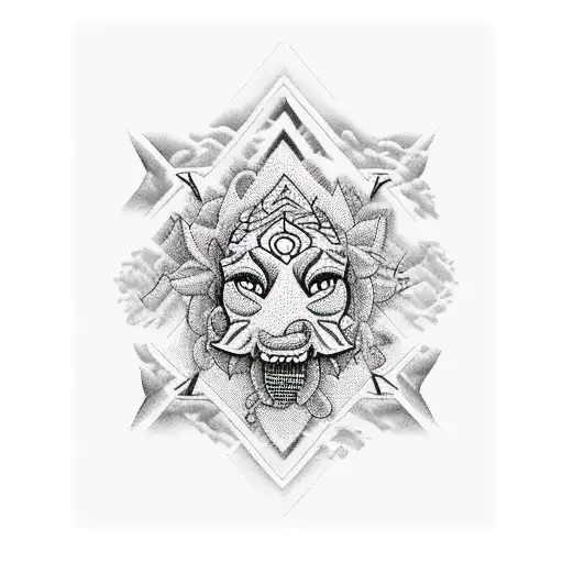 Tattoo including various things of nepal like mt everest ,rhododendron , trees ,nature etc tattoo design idea