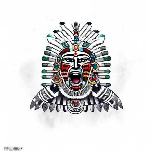 aztec warrior headdress tattoo