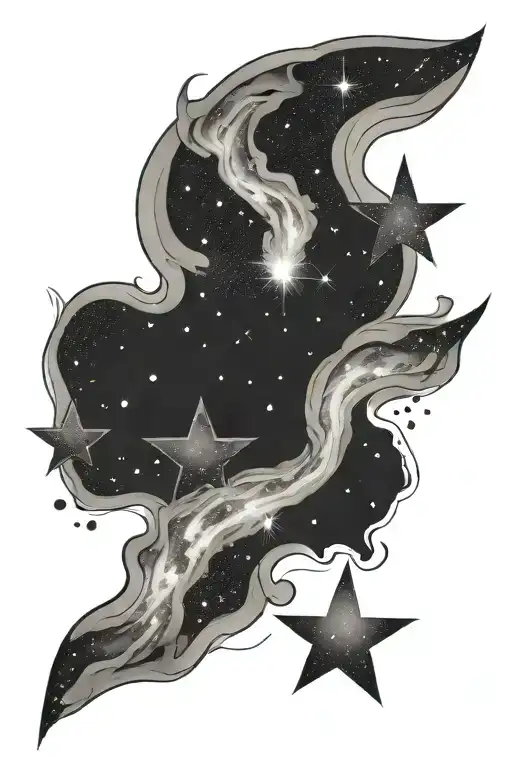 milky way, stars tattoo design idea