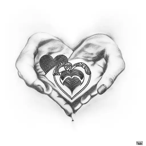 A tattoo design that features a heart-shaped emblem with the words 'mom,' 'dad,' and 'brother' intertwined, representing the client's deep love and connection to their family. tattoo design idea