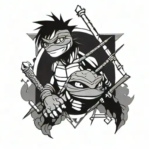 TMNT and kingdom hearts  tattoo design idea