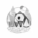 Forest with bear tattoo design idea