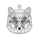 Forest with bear tattoo design idea