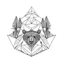 Forest with bear tattoo design idea