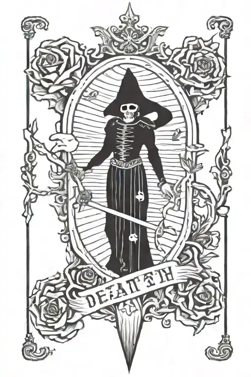 death 13 tarot card  tattoo design idea