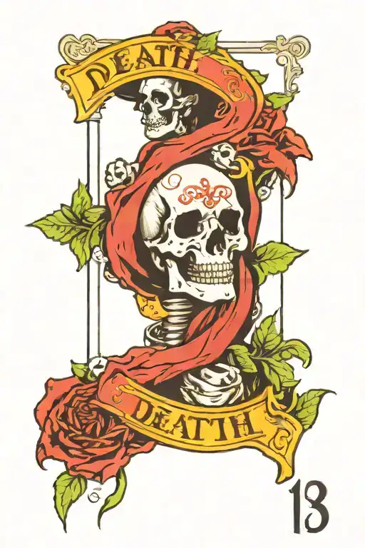 death 13 tarot card  tattoo design idea