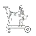 shopping cart with skeleton in it  tattoo design idea