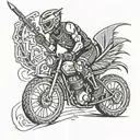 a lancer rinding a bike racing tattoo design idea