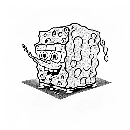 spongebob with patrick holding a beer  tattoo design idea