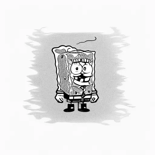 spongebob and patrick holding a beer  tattoo design idea