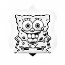 spongebob with patrick holding a beer  tattoo design idea