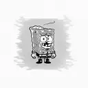 spongebob and patrick holding a beer  tattoo design idea