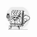 spongebob and patrick holding a beer  tattoo design idea