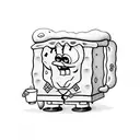 spongebob and patrick holding a beer  tattoo design idea