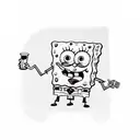 spongebob with patrick holding a beer  tattoo design idea