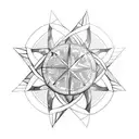Wind rose with globe and sea turtle tattoo design idea