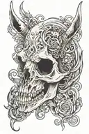 horse skull tattoo design idea