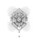 Money bow tattoo design idea